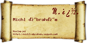 Michl Ábrahám névjegykártya